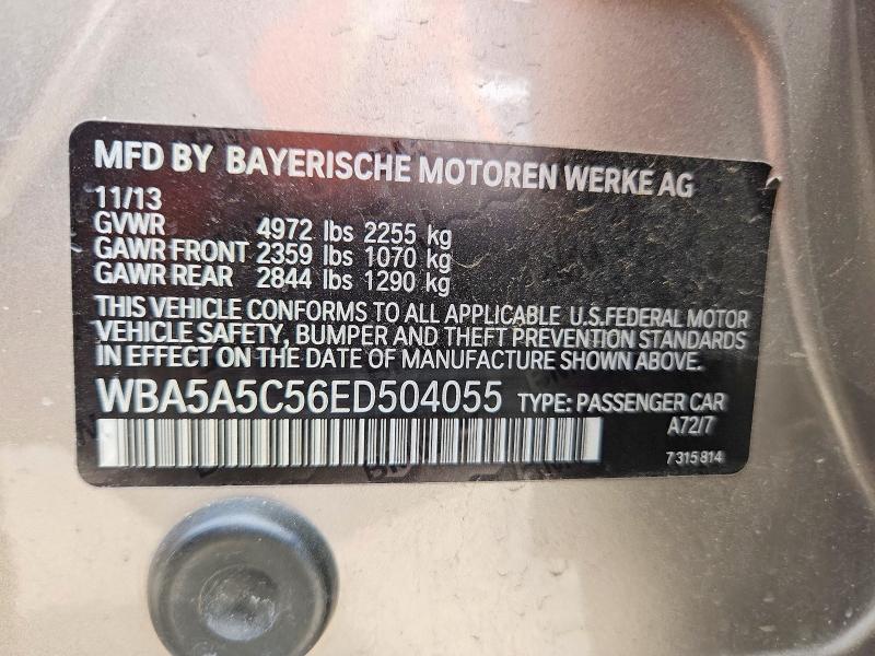 Aukcja sprzedaży 2014 Bmw 528, vin: WBA5A5C56ED504055, numer aukcji: 52458646