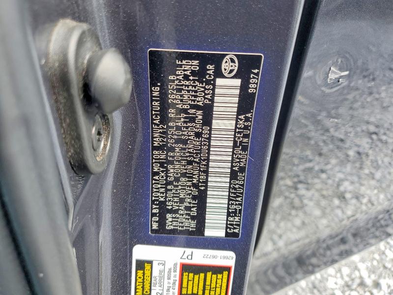 54653996 :رقم المزاد ، 4T1BF1FK1DU637690 vin ، 2013 Toyota Camry مزاد بيع