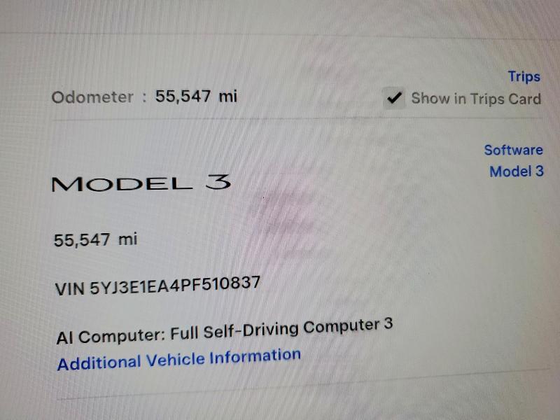 2023 Tesla Model 3 მანქანა იყიდება აუქციონზე, vin: 5YJ3E1EA4PF510837, აუქციონის ნომერი: 52918156