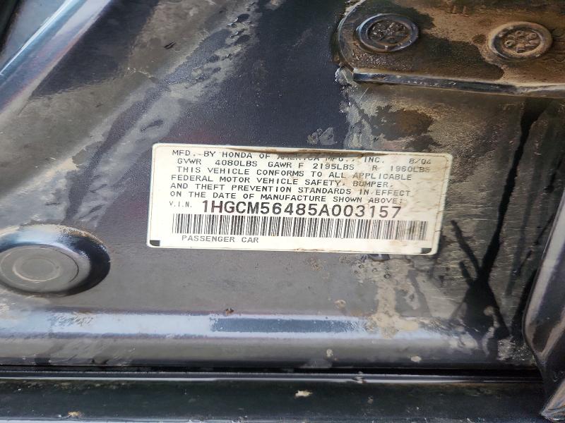 Продаж на аукціоні авто 2005 Honda Accord, vin: 1HGCM56485A003157, номер лоту: 53327996