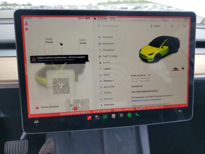 55054906 :رقم المزاد ، 7SAYGDEE4NF480212 vin ، 2022 Tesla Model Y مزاد بيع
