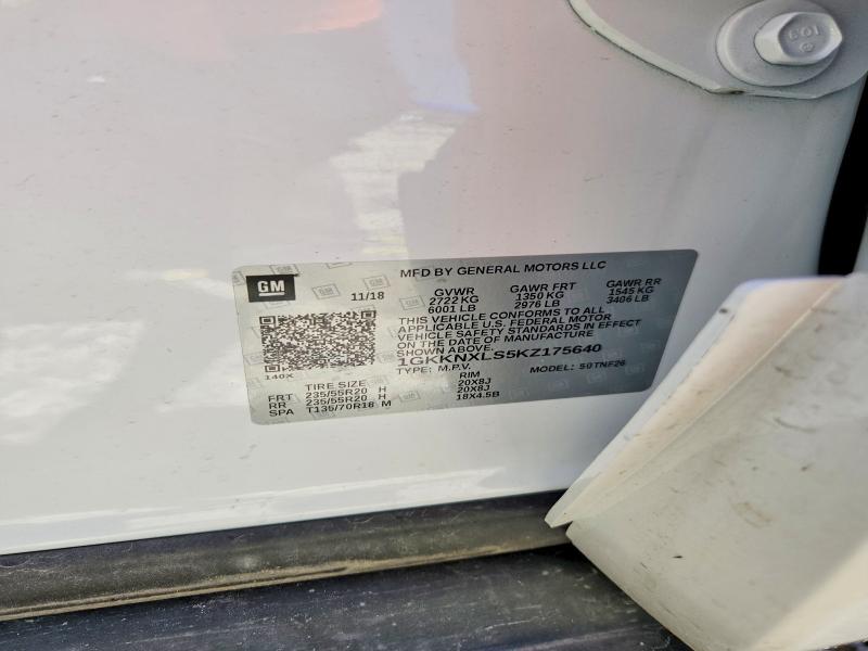 Продаж на аукціоні авто 2019 Gmc Acadia, vin: 1GKKNXLS5KZ175640, номер лоту: 52893006
