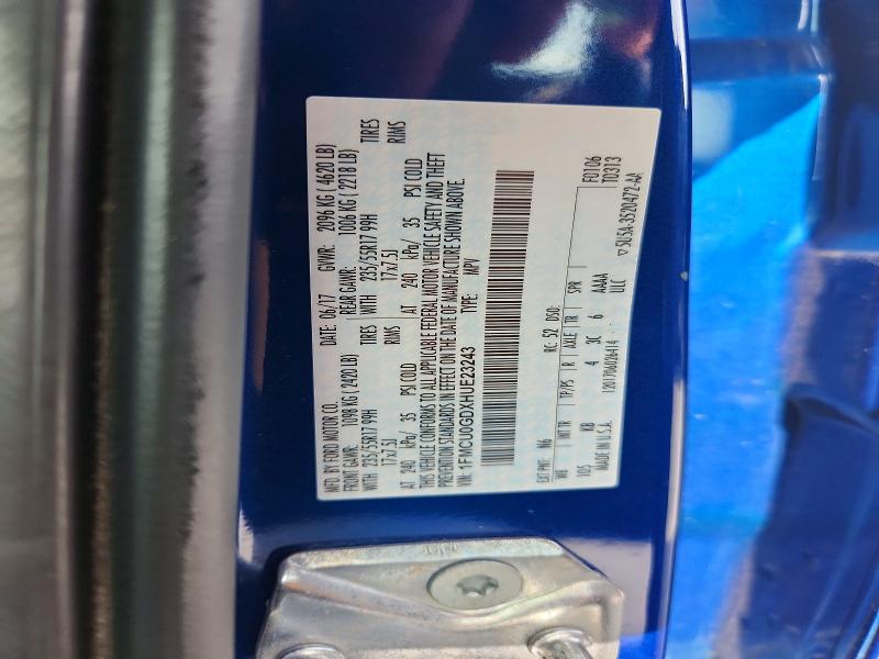 Aukcja sprzedaży 2017 Ford Escape, vin: 1FMCU0GDXHUE23243, numer aukcji: 52501326