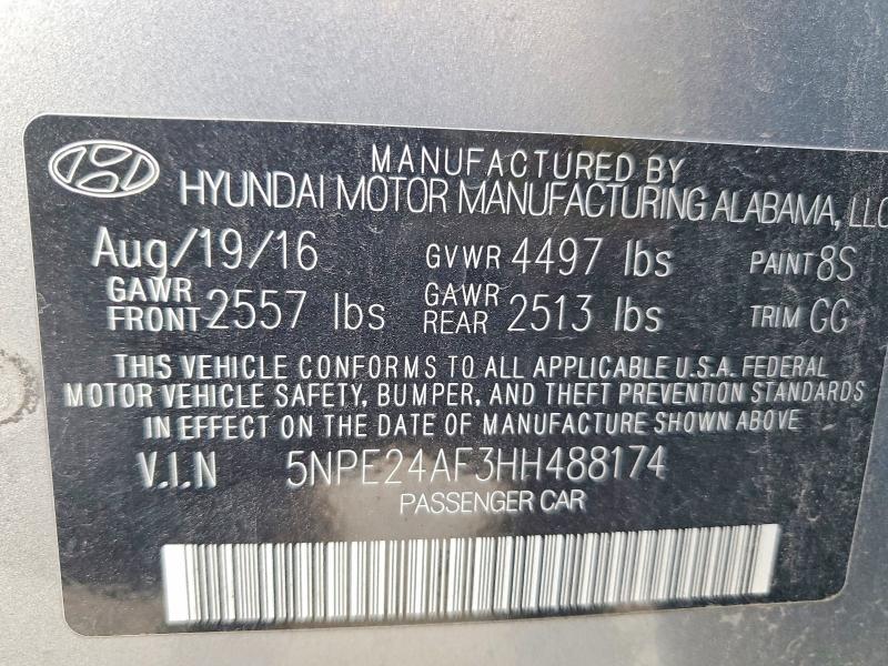 Продаж на аукціоні авто 2017 Hyundai Sonata, vin: 5NPE24AF3HH488174, номер лоту: 52257196