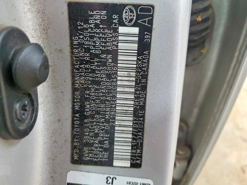 Продаж на аукціоні авто 2012 Toyt Corolla, vin: 2T1BU4EE3CC845167, номер лоту: 53167136