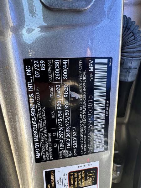 52774866 :رقم المزاد ، 4JGFB4KB5NA803815 vin ، 2022 Mercedes-benz Gle مزاد بيع