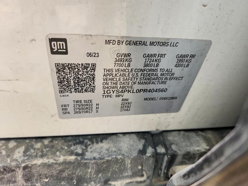 2023 Cadillac Escalade მანქანა იყიდება აუქციონზე, vin: 1GYS4PKL0PR404560, აუქციონის ნომერი: 54630286