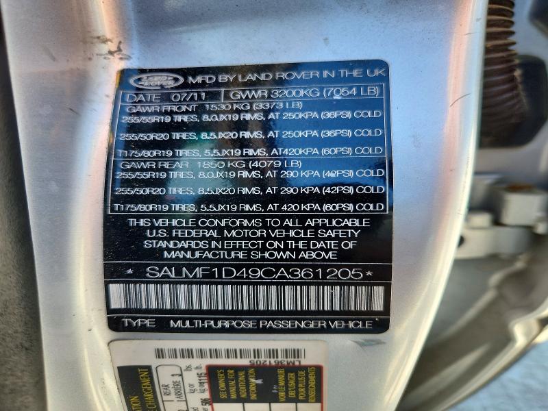 Aukcja sprzedaży 2012 Land Rover Range Rover, vin: SALMF1D49CA361205, numer aukcji: 52935456
