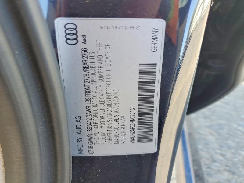 2017 Audi A6 მანქანა იყიდება აუქციონზე, vin: WAUH2AFC5HN027131, აუქციონის ნომერი: 51956066