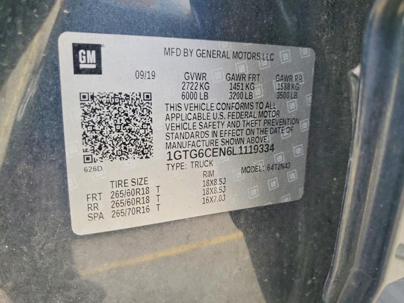 Aukcja sprzedaży 2020 Gmc Canyon, vin: 1GTG6CEN6L1119334, numer aukcji: 53653016