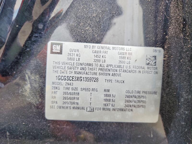 2016 Chevrolet Colorado მანქანა იყიდება აუქციონზე, vin: 1GCGSCE3XG1359728, აუქციონის ნომერი: 51067296