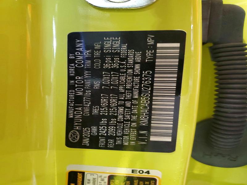 52231506 :رقم المزاد ، KM8HACAB5SU276375 vin ، 2025 Hyundai Kona مزاد بيع