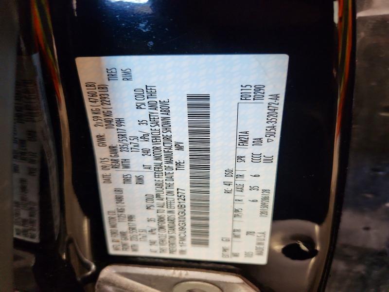 55415196 :رقم المزاد ، 1FMCU9GX0GUB12577 vin ، 2016 Ford Escape مزاد بيع
