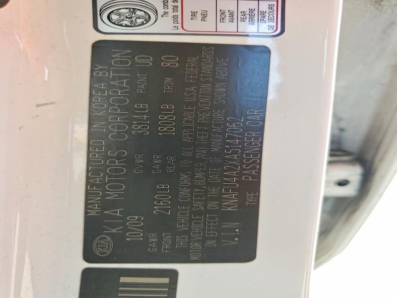54691196 :رقم المزاد ، KNAFU4A2XA5147062 vin ، 2010 Kia Forte مزاد بيع