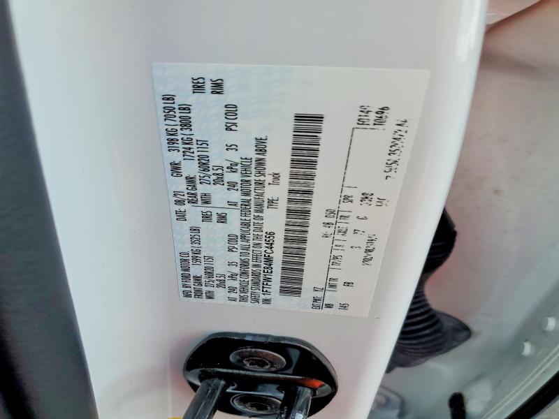 Aukcja sprzedaży 2021 Ford F150, vin: 1FTFW1E84MFC44556, numer aukcji: 54070956