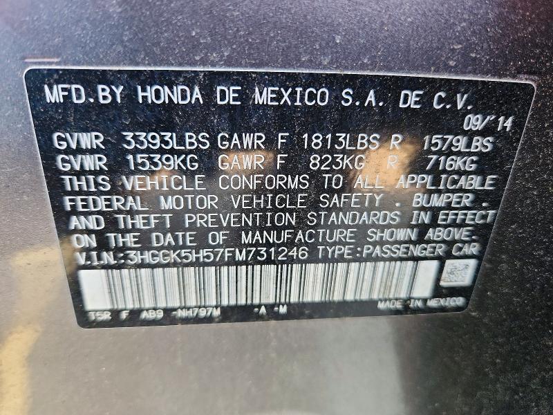 Продажа на аукционе авто 2015 Honda Fit, vin: 3HGGK5H57FM731246, номер лота: 54946376