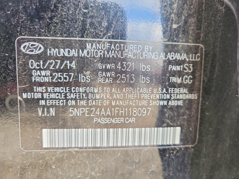Продажа на аукционе авто 2015 Hyundai Sonata, vin: 5NPE24AA1FH118097, номер лота: 53636216