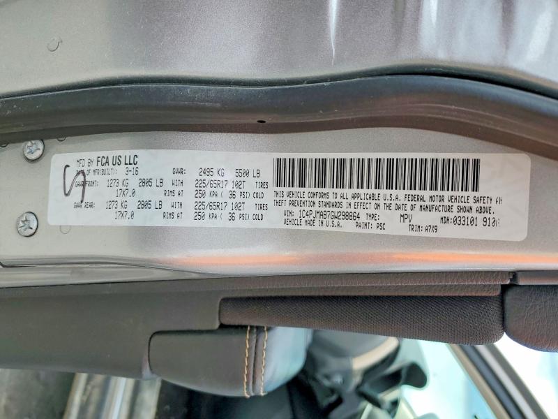 Продаж на аукціоні авто 2016 Jeep Cherokee, vin: 1C4PJMAB7GW298864, номер лоту: 53746326