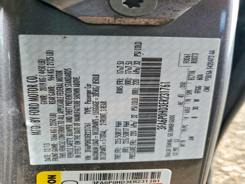 Продаж на аукціоні авто 2014 Ford Fusion, vin: 3FA6P0HD3ER231761, номер лоту: 52737326
