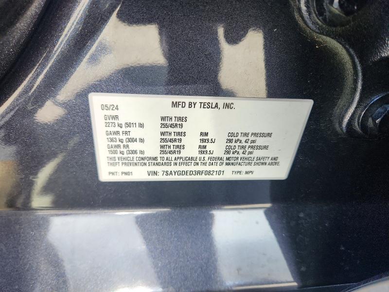Aukcja sprzedaży 2024 Tesla Model Y, vin: 7SAYGDED3RF082101, numer aukcji: 54858696