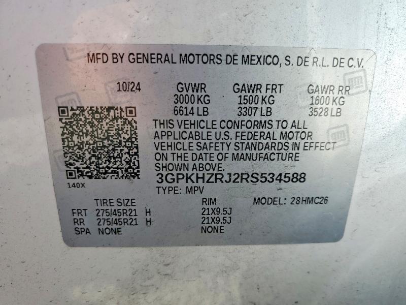 Продаж на аукціоні авто 2024 Honda Prologue, vin: 3GPKHZRJ2RS534588, номер лоту: 52742676
