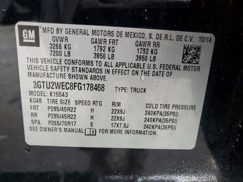 54591296 :رقم المزاد ، 3GTU2WEC8FG178468 vin ، 2015 Gmc Sierra مزاد بيع