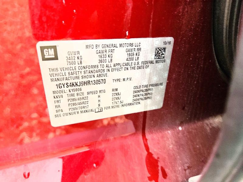 Aukcja sprzedaży 2017 Cadillac Escalade, vin: 1GYS4KKJ9HR130570, numer aukcji: 52267216