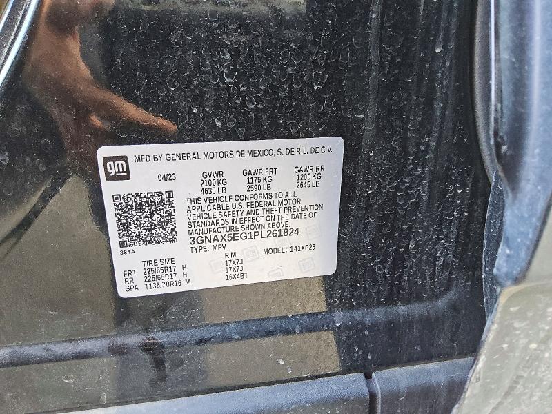 2023 Chevrolet Equinox მანქანა იყიდება აუქციონზე, vin: 3GNAX5EG1PL261824, აუქციონის ნომერი: 54984556