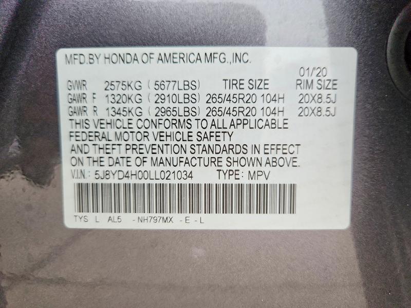 Aukcja sprzedaży 2020 Acura Mdx, vin: 5J8YD4H00LL021034, numer aukcji: 52850586