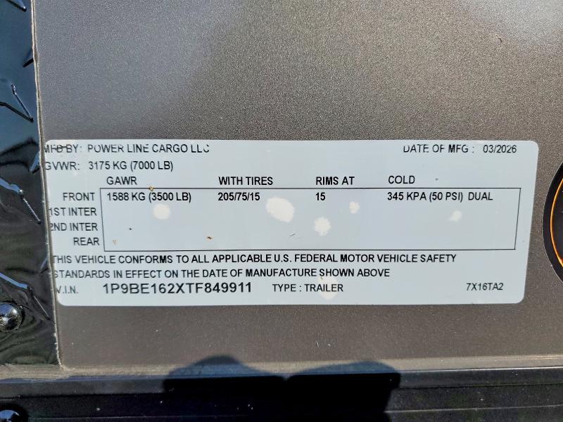 Продажа на аукционе авто 2026 Powerline Cargo Unknown, vin: 1P9BE162XTF849911, номер лота: 53980406