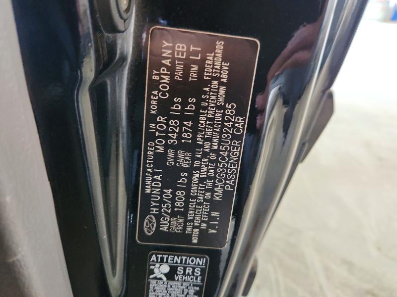 2005 Hyundai Accent მანქანა იყიდება აუქციონზე, vin: KMHCG35C45U324285, აუქციონის ნომერი: 53631106