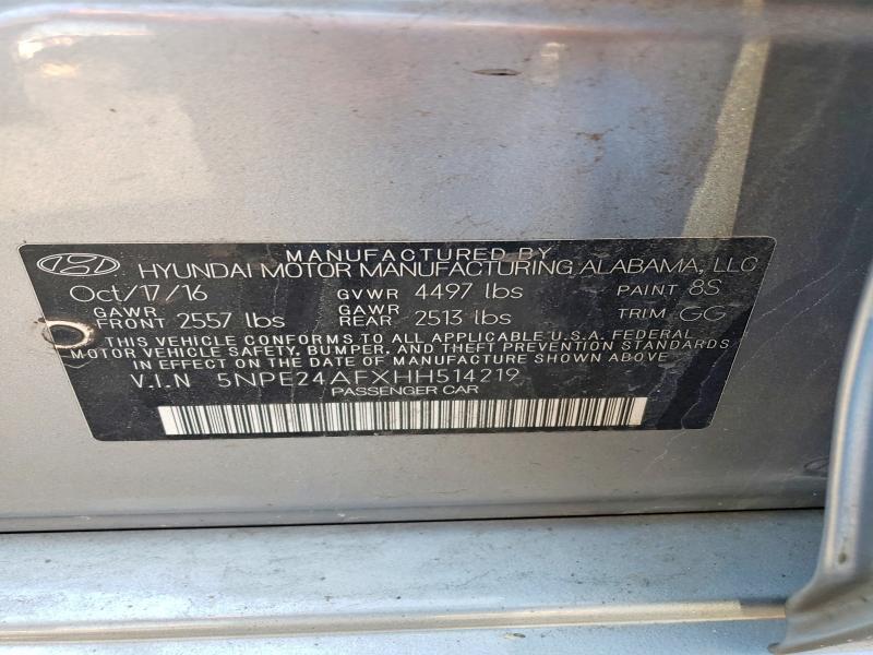 Продажа на аукционе авто 2017 Hyundai Sonata, vin: 5NPE24AFXHH514219, номер лота: 53397186