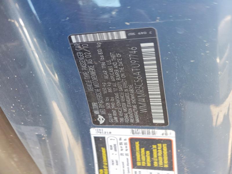 2010 Mini Cooper მანქანა იყიდება აუქციონზე, vin: WMWMR3C56ATU97746, აუქციონის ნომერი: 52341816