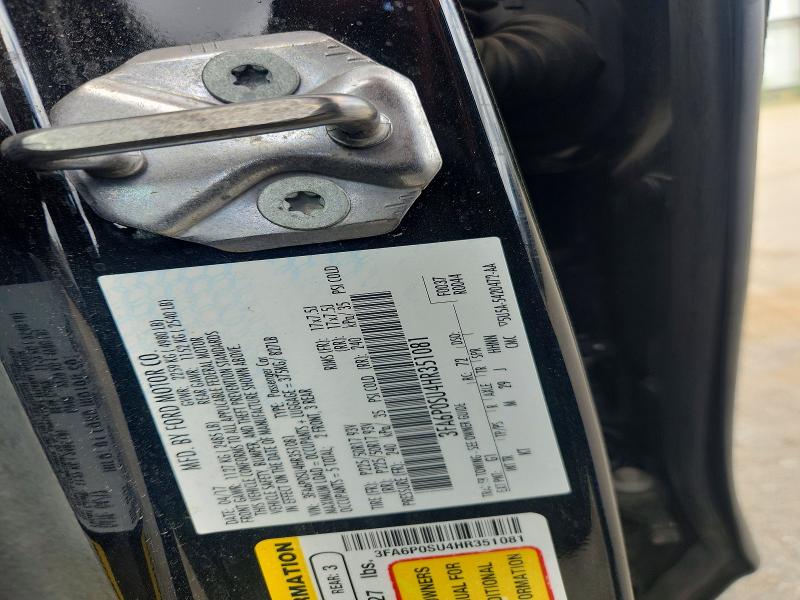 2017 Ford Fusion მანქანა იყიდება აუქციონზე, vin: 3FA6P0SU4HR351081, აუქციონის ნომერი: 55454816