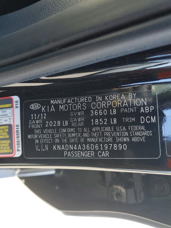 Aukcja sprzedaży 2013 Kia Rio, vin: KNADN4A36D6197890, numer aukcji: 54914736