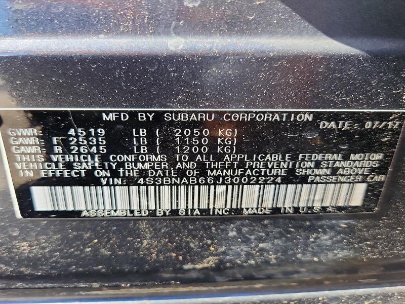 Продажа на аукционе авто 2018 Subaru Legacy, vin: 4S3BNAB66J3002224, номер лота: 55055336