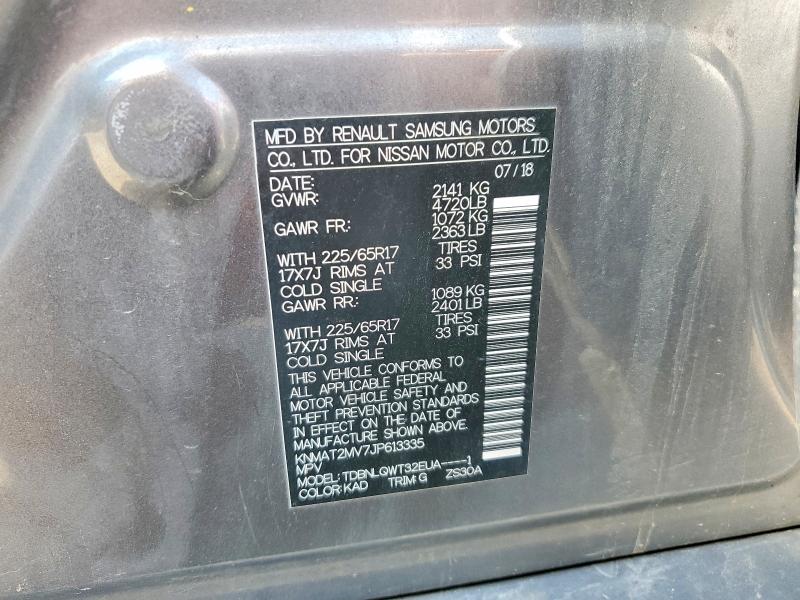 2018 Nissan Rogue მანქანა იყიდება აუქციონზე, vin: KNMAT2MV7JP613335, აუქციონის ნომერი: 53834256