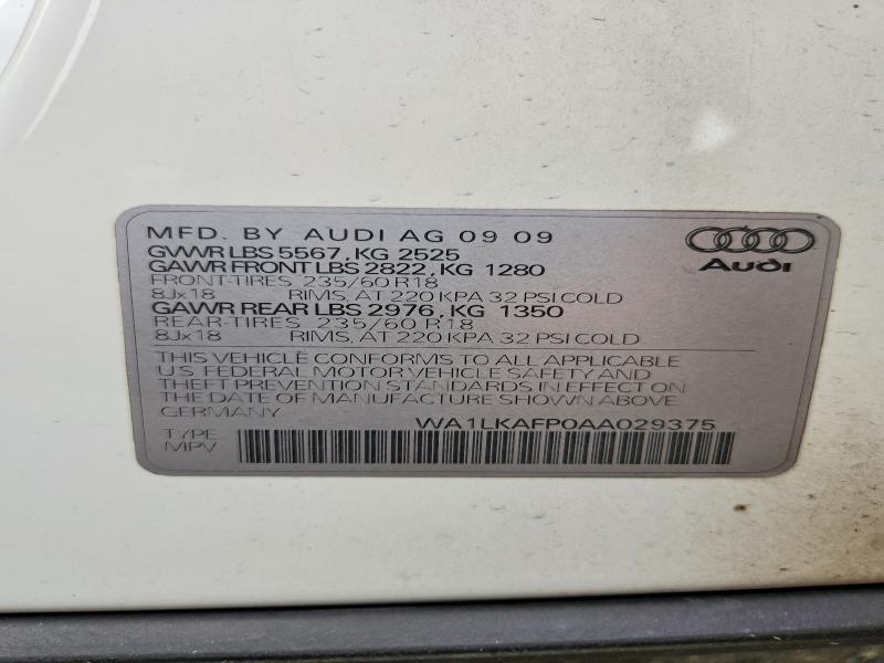 Продажа на аукционе авто 2010 Audi Q5, vin: WA1LKAFP0AA029375, номер лота: 53433716