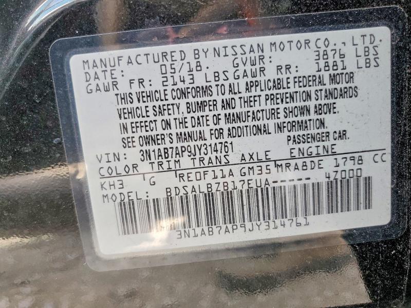 Aukcja sprzedaży 2018 Nissan Sentra, vin: 3N1AB7AP9JY314761, numer aukcji: 53178436
