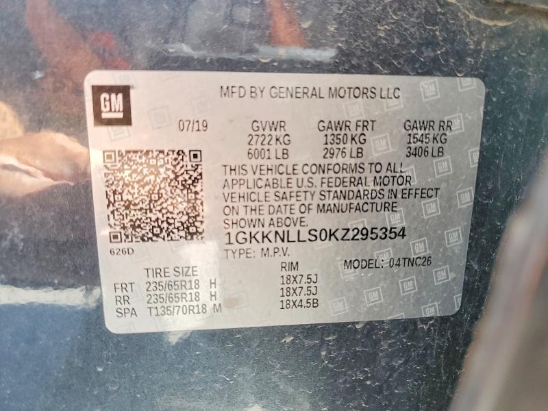Aukcja sprzedaży 2019 Gmc Acadia, vin: 1GKKNLLS0KZ295354, numer aukcji: 52784726