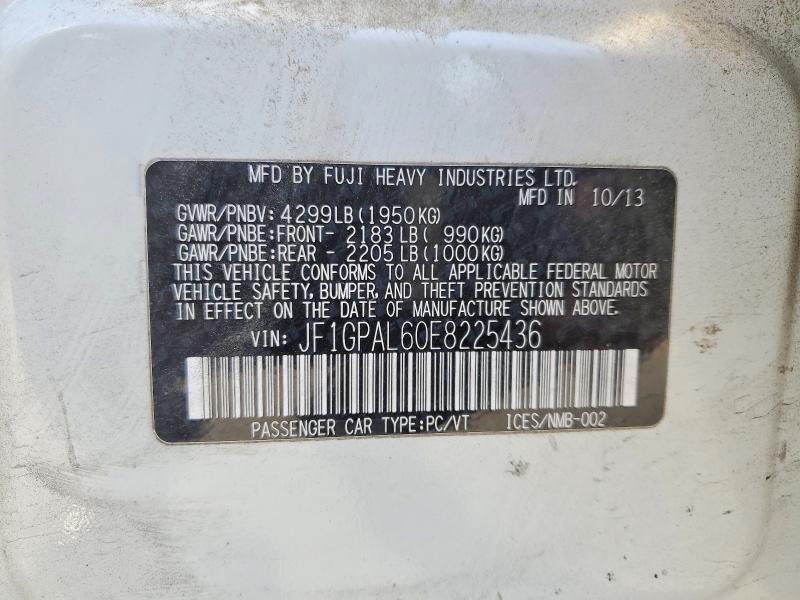 Aukcja sprzedaży 2014 Subaru Impreza, vin: JF1GPAL60E8225436, numer aukcji: 52577476