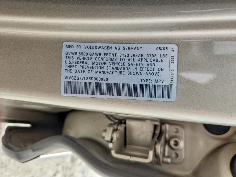Продаж на аукціоні авто 2005 Volkswagen Touareg, vin: WVGZG77L85D083930, номер лоту: 52990736