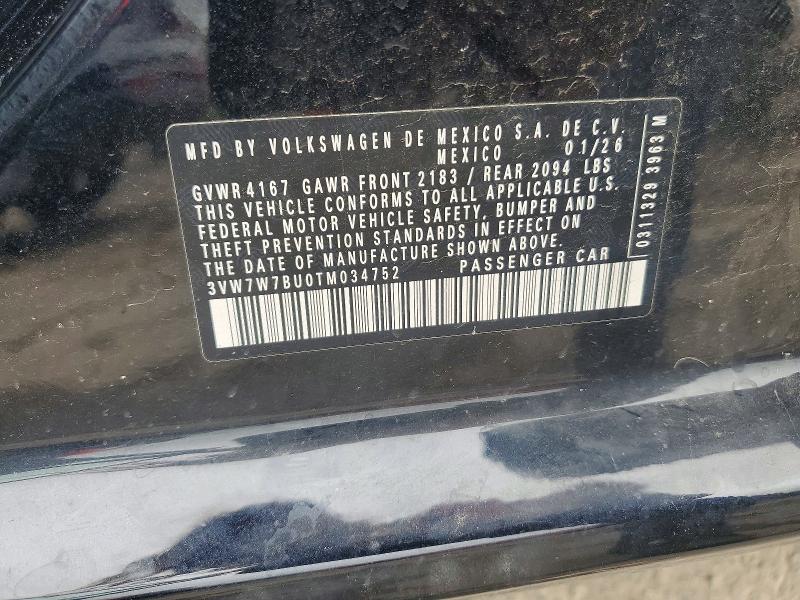 54422086 :رقم المزاد ، 3VW7W7BU0TM034752 vin ، 2026 Volkswagen Jetta مزاد بيع