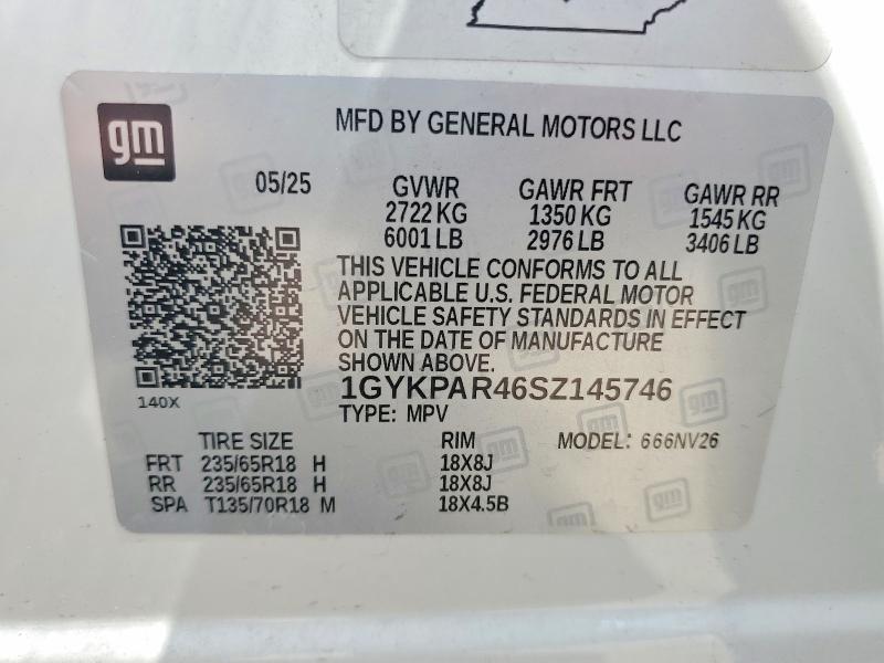 Продаж на аукціоні авто 2025 Cadillac Xt6, vin: 1GYKPAR46SZ145746, номер лоту: 54454706
