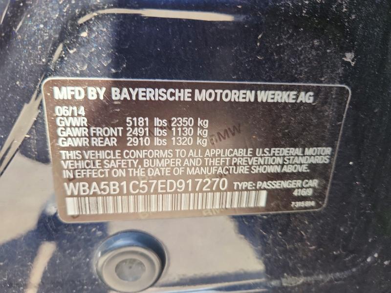 51616506 :رقم المزاد ، WBA5B1C57ED917270 vin ، 2014 Bmw 535 مزاد بيع