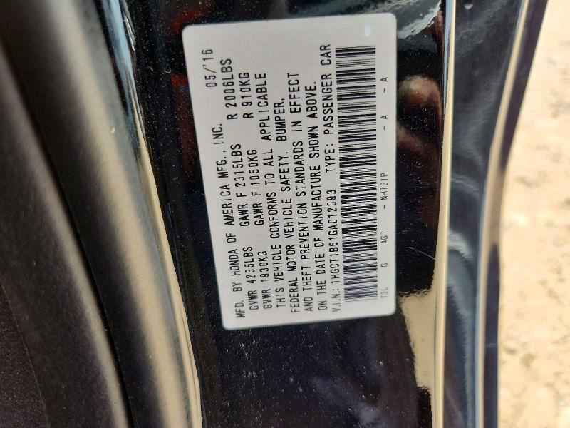 Aukcja sprzedaży 2016 Honda Accord, vin: 1HGCT1B61GA012093, numer aukcji: 54059006