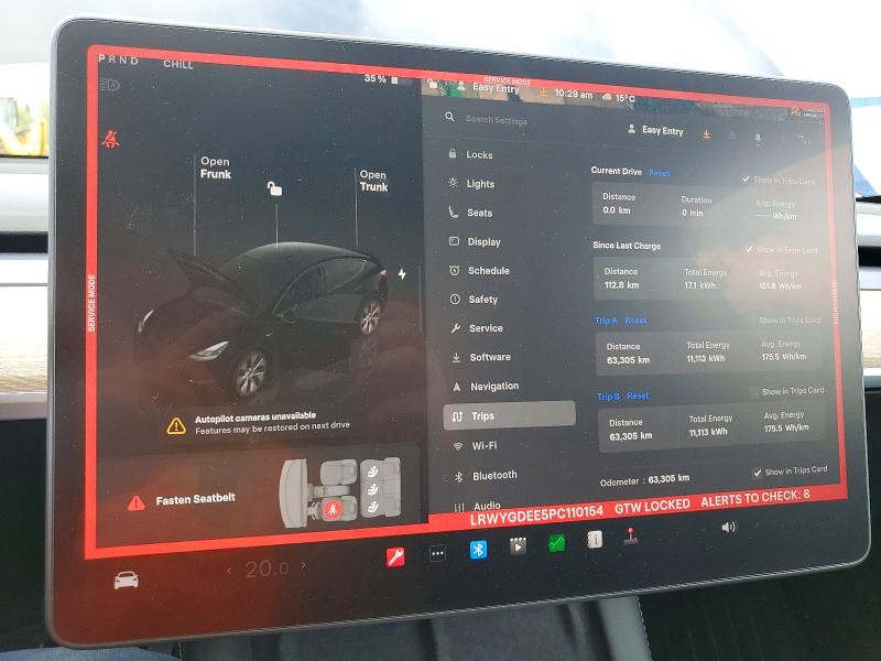 Продажа на аукционе авто 2023 Tesla Model Y, vin: LRWYGDEE5PC110154, номер лота: 53191506