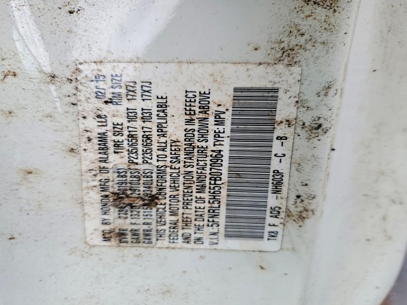 2015 Honda Odyssey მანქანა იყიდება აუქციონზე, vin: 5FNRL5H65FB070964, აუქციონის ნომერი: 53099426