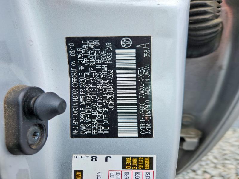 Aukcja sprzedaży 2010 Toyota Prius, vin: JTDKN3DU4A0142362, numer aukcji: 55180876