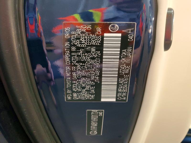 Продаж на аукціоні авто 2006 Lexus Sc, vin: JTHFN48Y169001724, номер лоту: 53016356